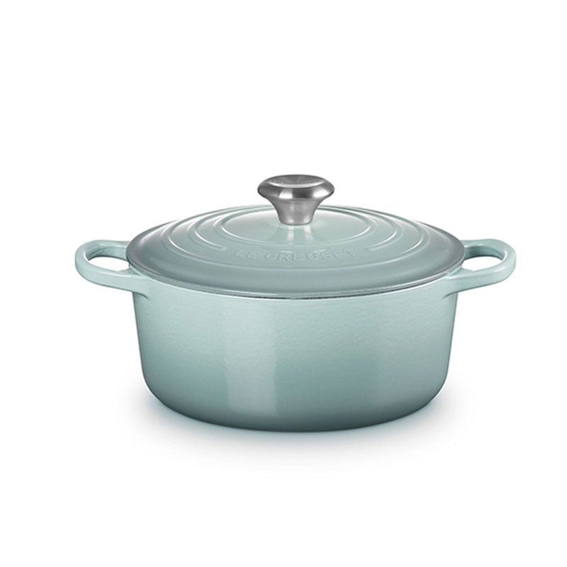 Le Creuset Signature Enameled Cast Iron Round Dutch Oven with Lid, Sea Salt, 4.5 quarts