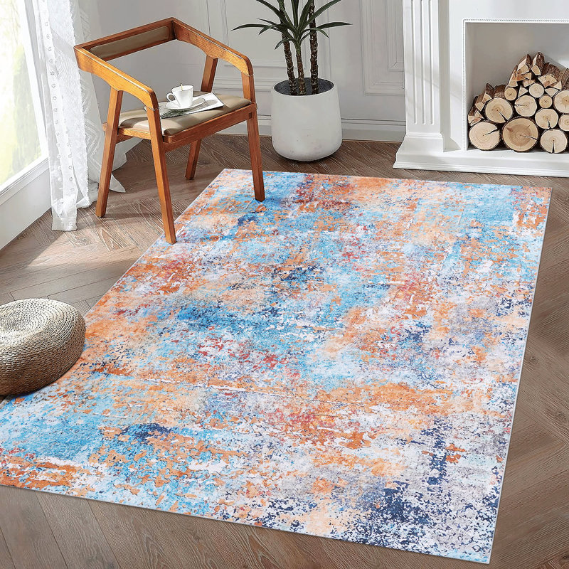 Tapis multicolore lavable (multicolore), Rectangle de 5 pi x 8 pi