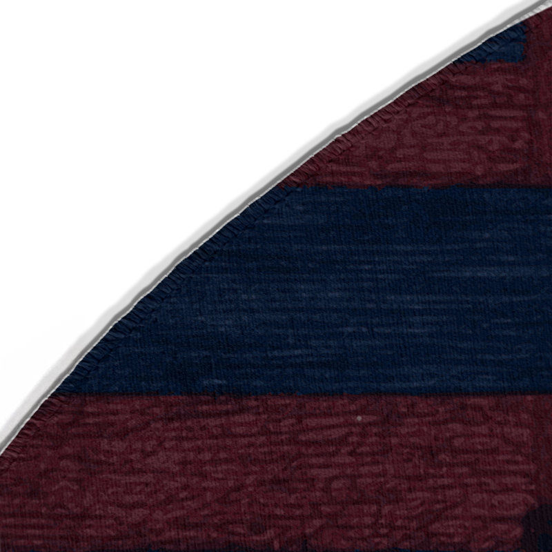 Tapis d'intérieur et d'extérieur à carreaux bleu, Rond 5 pi