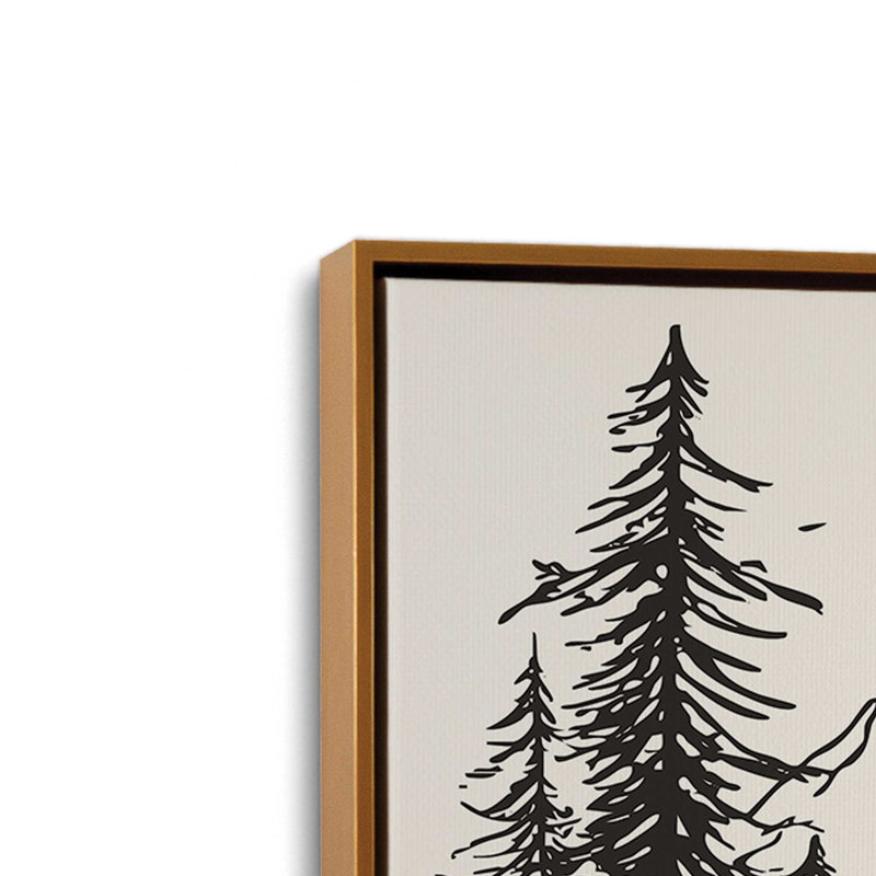 Whispers of Pines v2, ensemble de 2 impressions, Cadre flottant doré poli, 30 po x 20 po