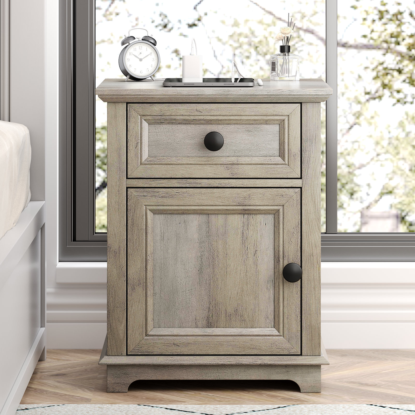 Red Barrel Studio® Branimir 1Drawer Nightstands with Storage and Built