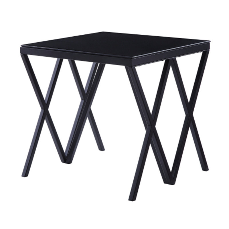 Gordon Glass End Table with Metal Frame