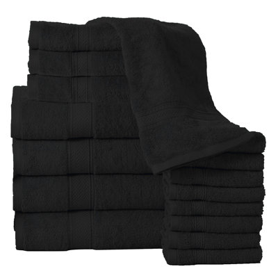 Ensemble de serviettes en coton à 100 % de 16 articles Joplyn