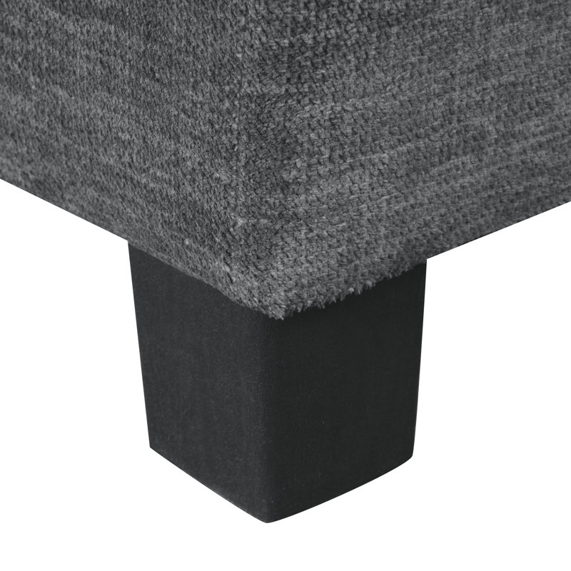 Canapé modulaire rembourré en U en chenille avec repose-pieds mobile Wren, Chenille grise foncée