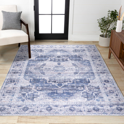 Tapis bleu marine / crème Alanya