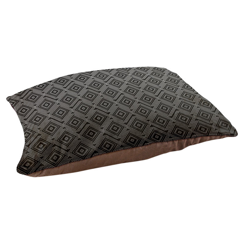 Coussin stylisé de labyrinthe carré Byrge, L 29,5 po x l 19,5 po, Noir