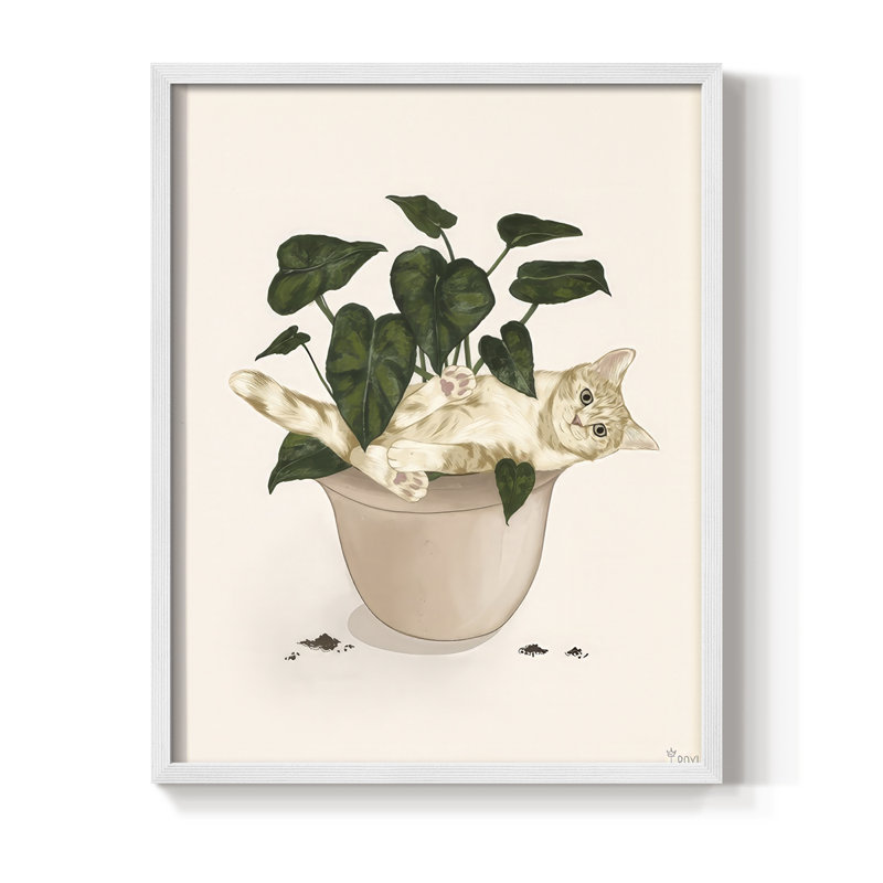 «Happy Gardening I», reproduction encadrée - bois massif, H 30 po x l 24 po, Blanc