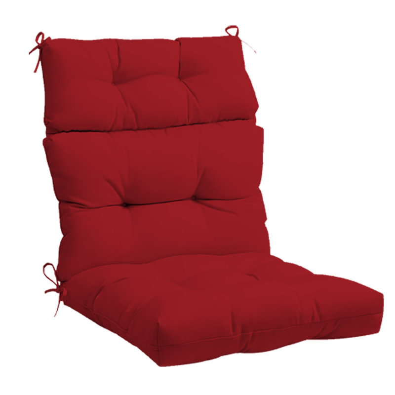 2Ps Waterproof High-Back Chair Cushion With Non-Slip Belt, Broken Foam And Cotton Filling, Suitable For Indoor/Outdoor Garden Furniture.