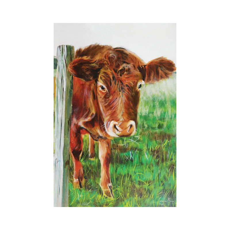 Cow 1 Piece Wrapped Canvas Painting, 20.32 cm H x 30.48 cm W