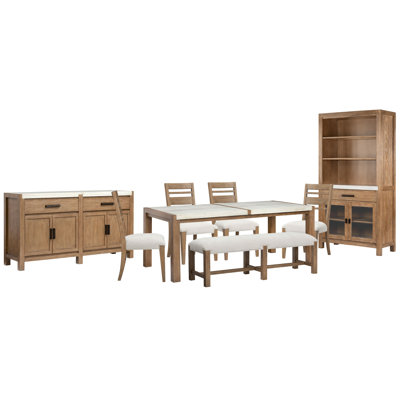 Table de salle à manger rectangulaire avec 4 chaises d'appoint