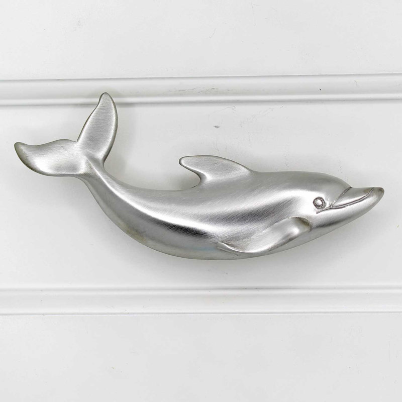 3" Center to Center Dolphin Right Facing Pull, Brushed Nickel