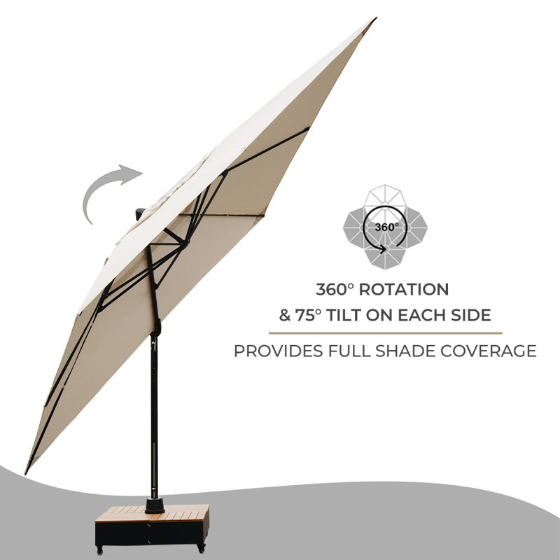 Menades 157" Cantilever Outdoor Umbrella, Black