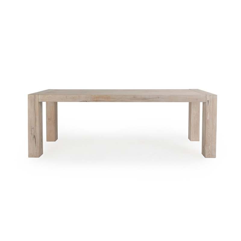 Kingston Wood Dining Table, Aged White