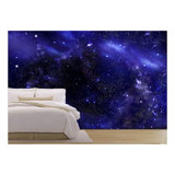 Planet In Outer Space Galaxy Purple Starry Night Sky Deep Outer Space Paintable Wall Mural