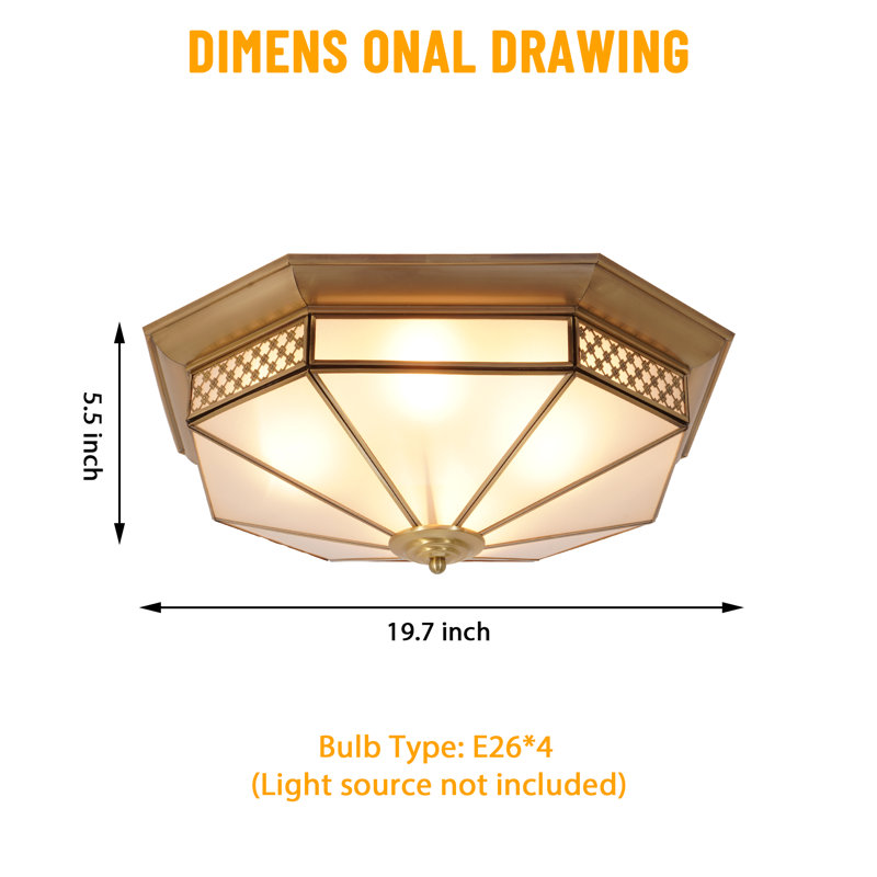 Vintage Geometric Tiffany Flush Mount