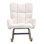 Rocking Chair Nursery, Glider Rocking Chair with Soft Seat and High Backrest, 250 lbs Weight Capacity Teddy Fabric, Upholstered Glider Rocker Chair for Nursery, Bedroom, Living Room, Ivory White
