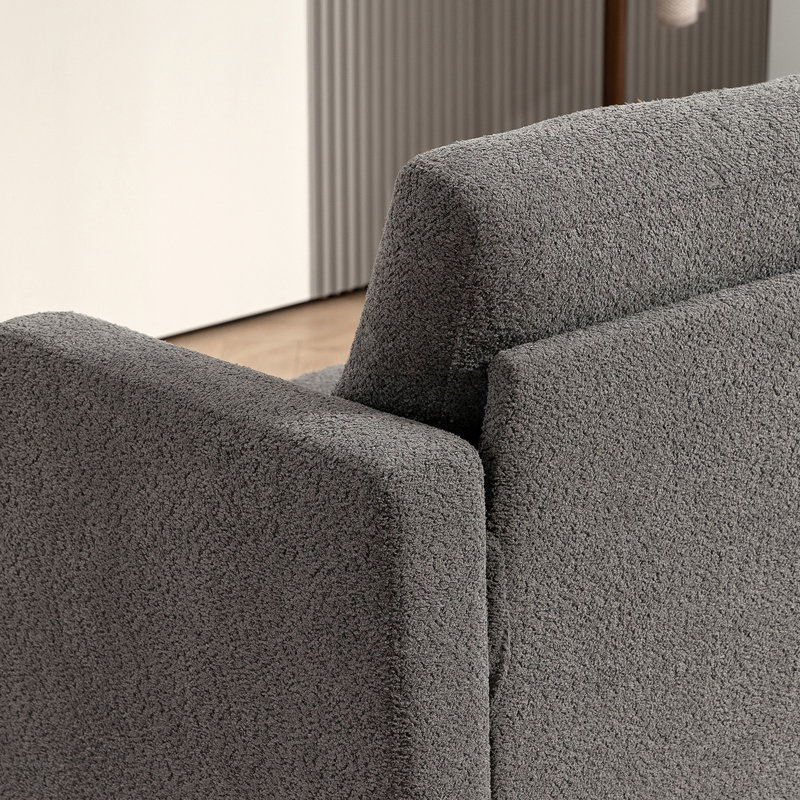 Canapé 54,3 po, petit canapé avec coussins, gris foncé