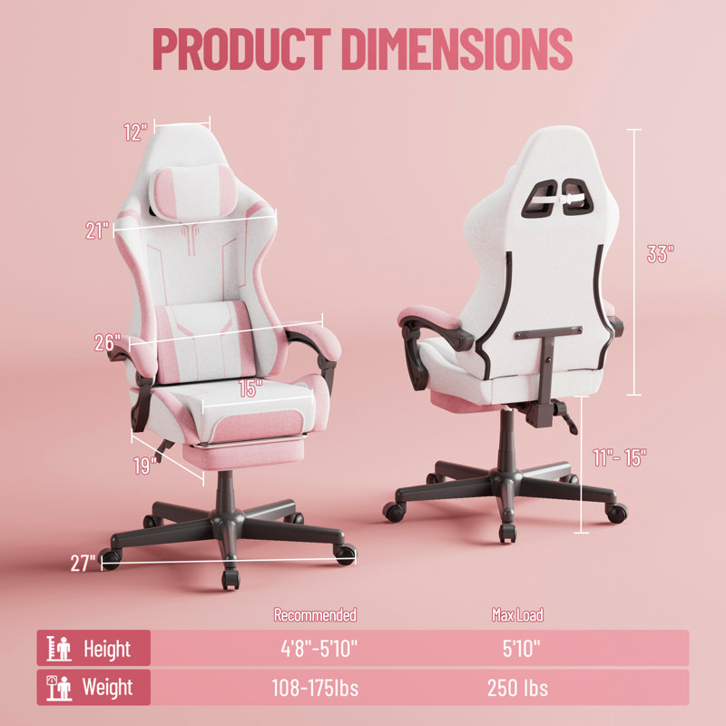 Fauteuil de jeu ergonomique Soontrans, Rose