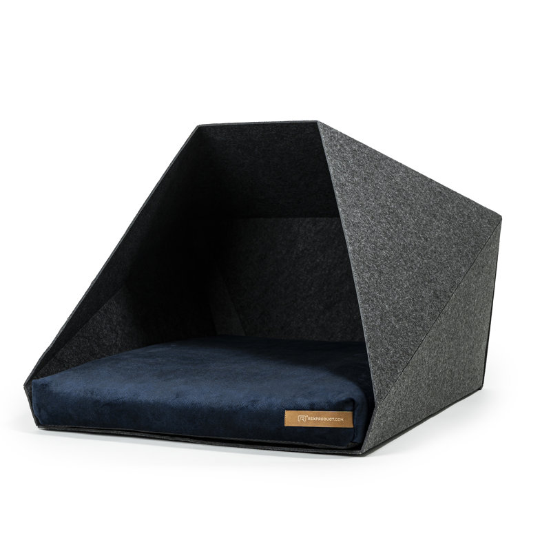 Polyester Pet Bed, Dark Grey/Navy Blue