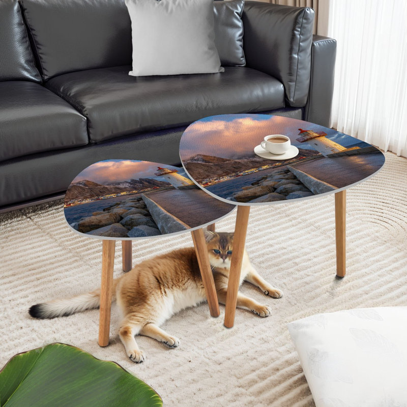 Ensemble de 2 tables basses gigognes Triangle