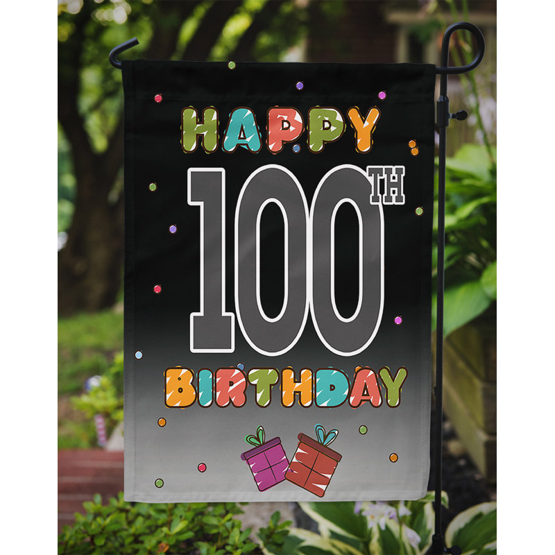 Drapeau de jardin Mullett Happy 100th Birthday