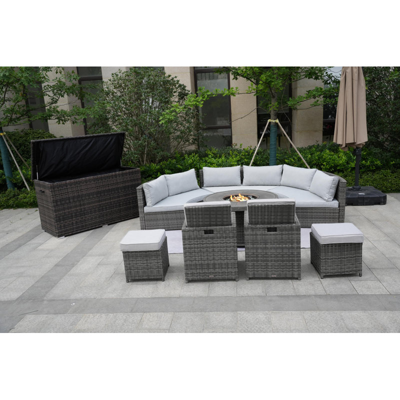 Areefa 10 - Person Modular Patio Conversation Set with Cushions