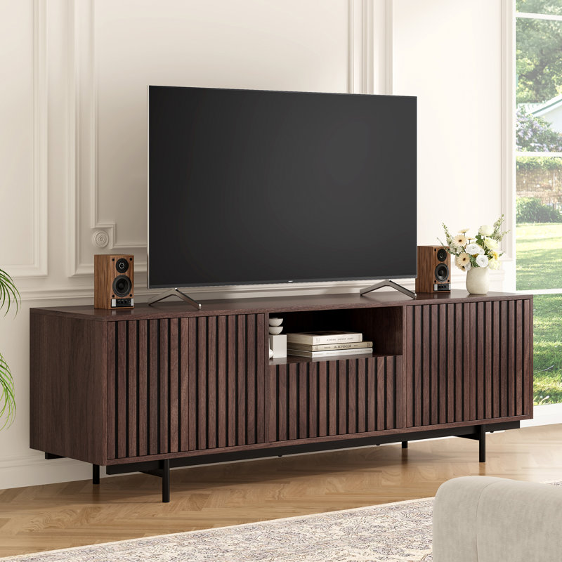 TV Stand for TVs up to 70", Dark Walnut