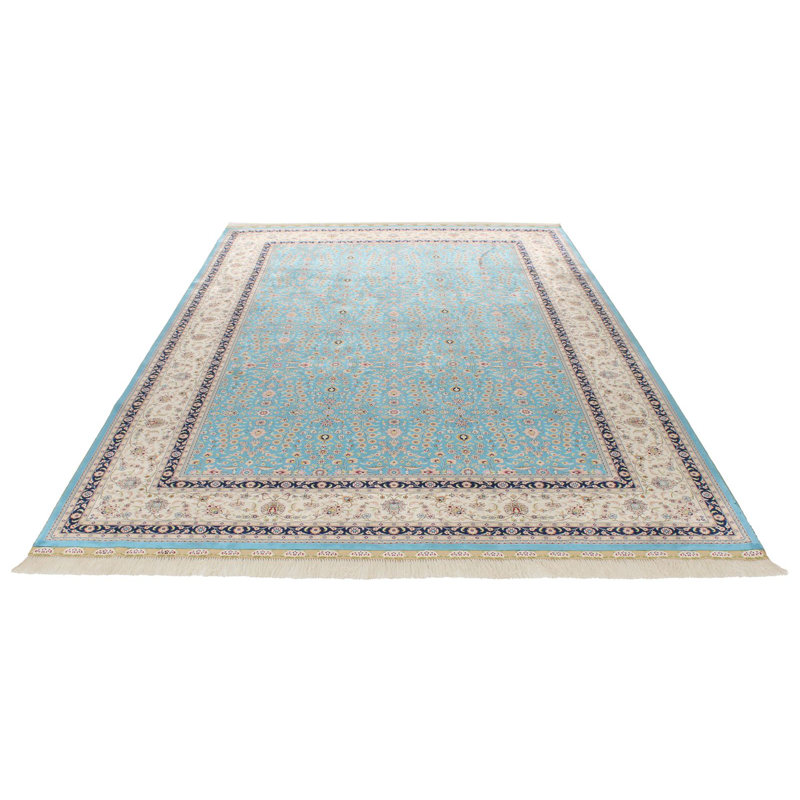 Tapis turc bleu et ivoire 7 x 10