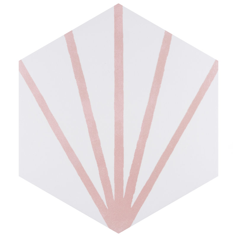 Horizon Dawn Hex 7-3/4" x 9" Porcelain Floor and Wall Tile, Rosa