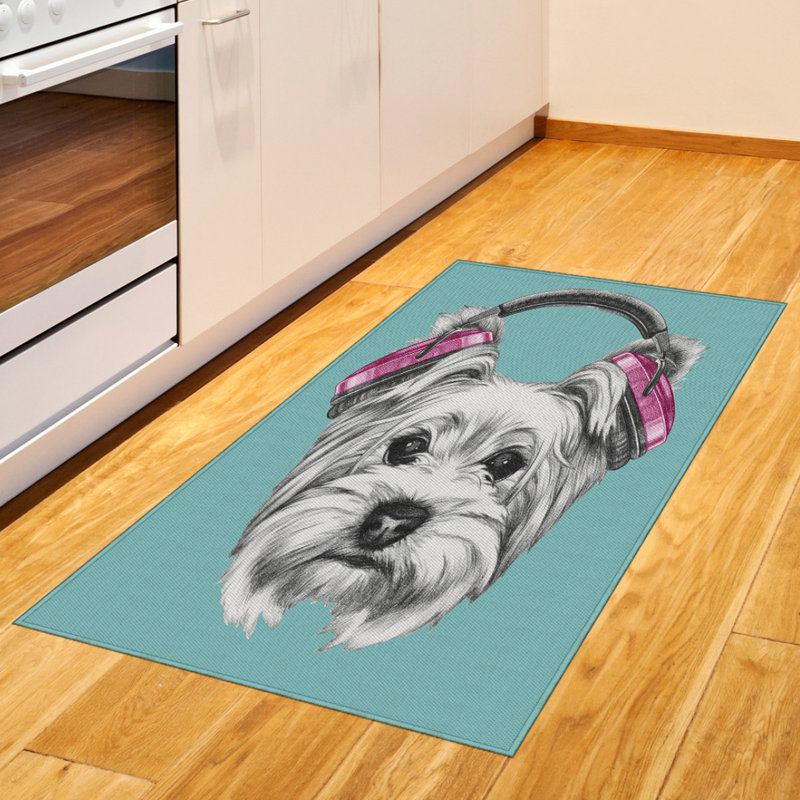 Tapis décoratif en fibre de polyester à haute densité Yorkie, Rectangle— 4 pi x 5 pi 8 po