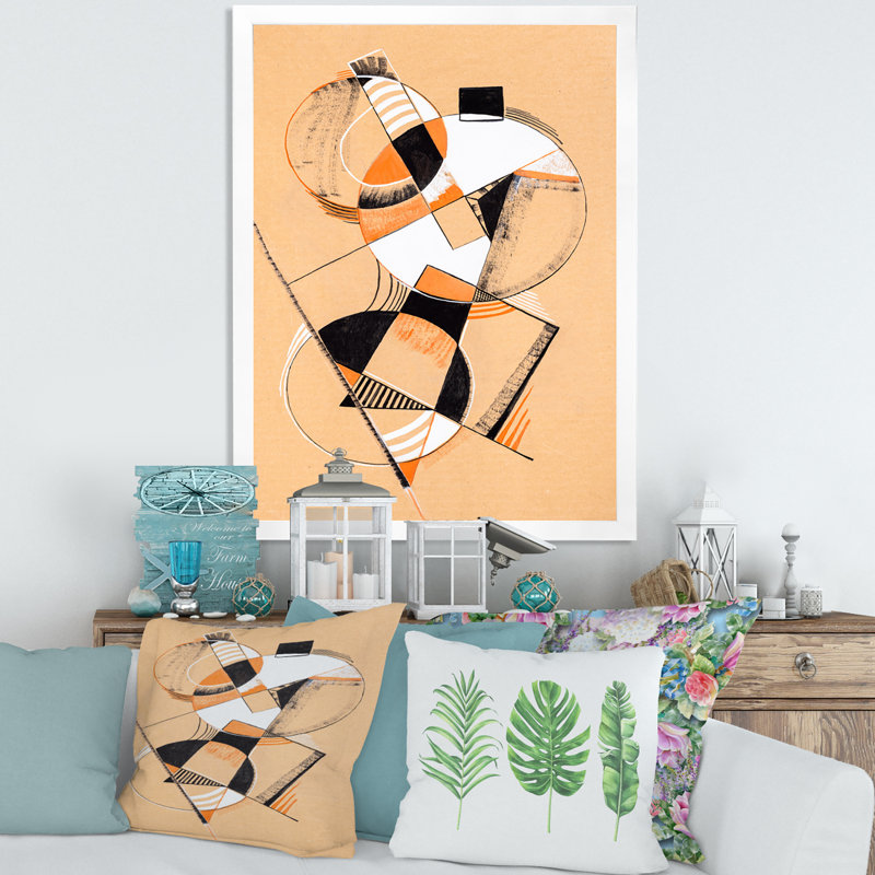 Coloured Geometric Abstract Compositions V - Photographie de cadre photo sur toile, Cadre blanc, H 40 po x l 30 po x 1,5 po