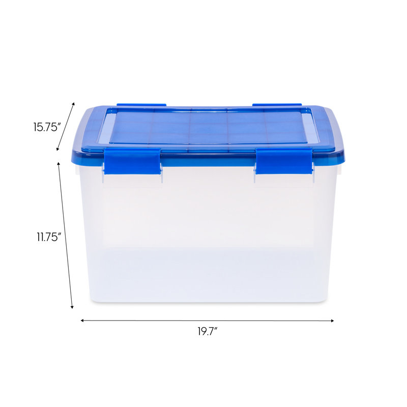 IRIS Weatherproof Clear Plastic Storage Tote, 46.5 qts.