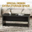 Table basse Farmhouse avec 2 tiroirs pour le salon, noir-858349458
