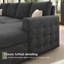 Canapé-lit modulaire en L escamotable avec rangement, revêtement en chenille gris foncé-1368914240