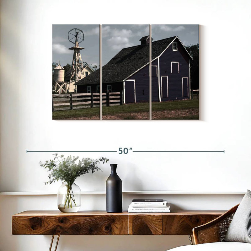Lilie Blue Barn, 24" H x 38" W