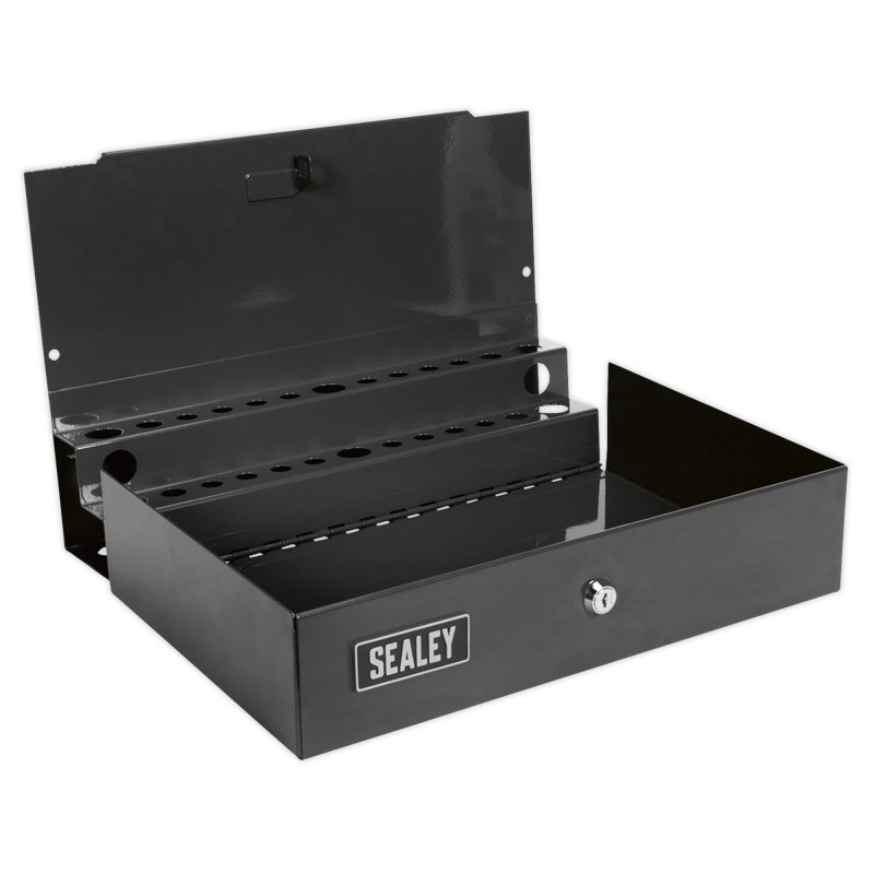 Side Cabinet for Long Handle Tools, Black