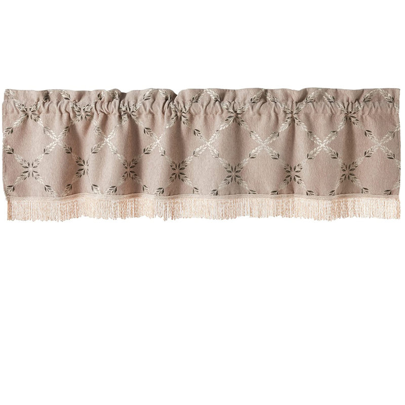 Cantonnière géométrique sur mesure de 60 po en brun / gris