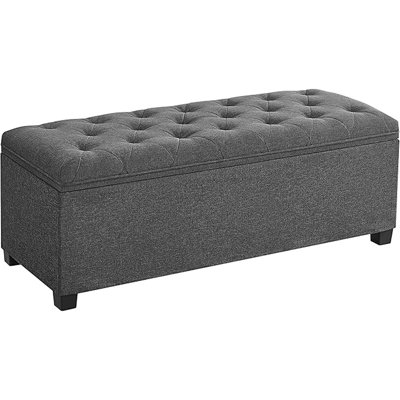 Songmics Storage Ottoman Bench, Foot Rest With Legs, 15.7 X 43.3 X 15.7 Inches, End Of Bed Bench, Storage Chest, Load Up To 660 Lb, For Living Room, Bedroom, Entryway, Dark Grey Ulsf088g01