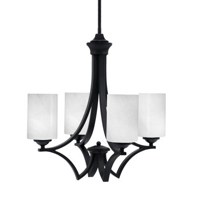 Lustre 4 lumières Zilo illustré avec verre de 4 po Zilo