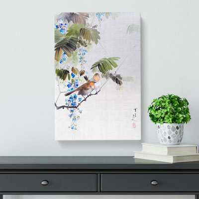 Birds & Flowers - Wrapped Canvas Painting