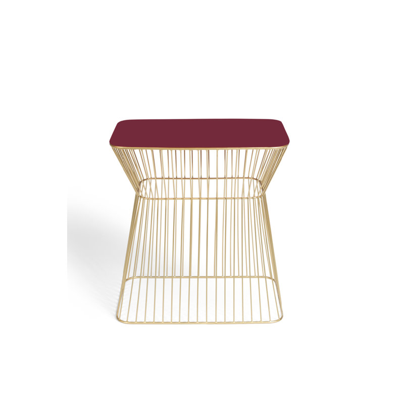 No Offence Iron Top End Table, Wine Red