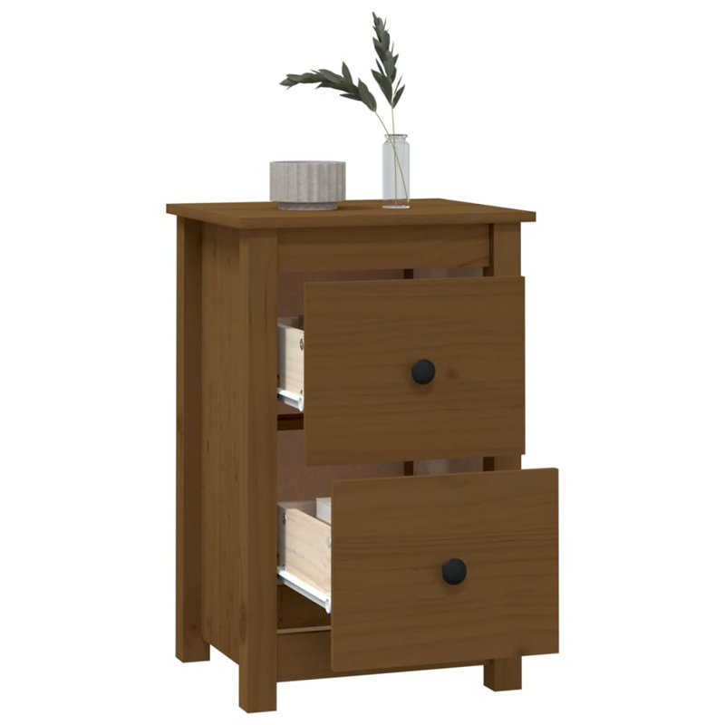 4 Drawer Bedside Table Individual/, Honey Brown, Individual