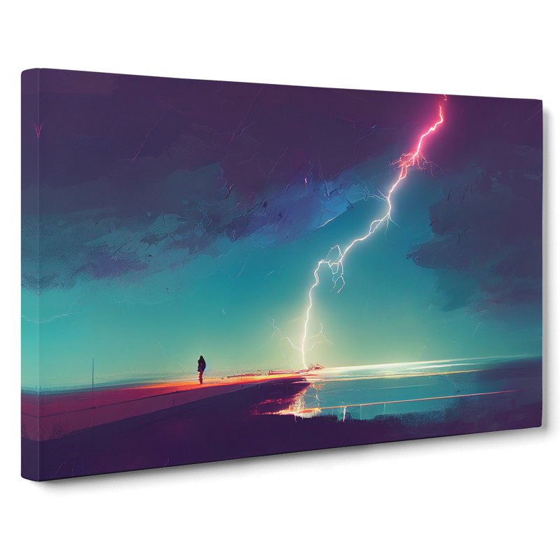 Sensational Lightning Storm - Wrapped Canvas Print, 35cm H x 50cm W x 3cm D