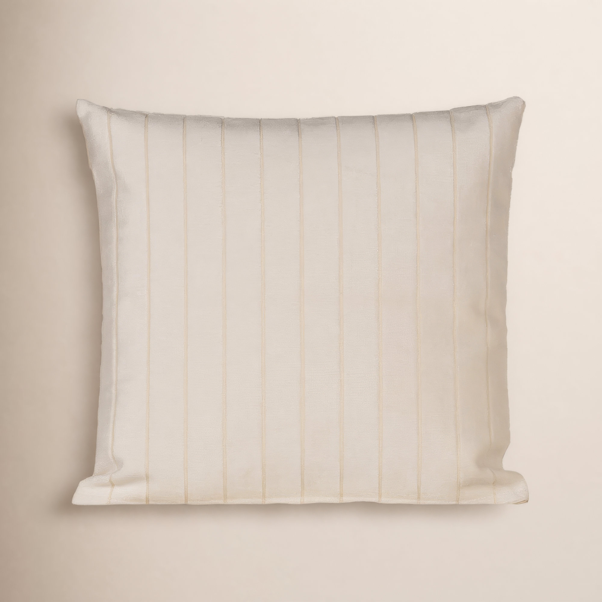 Maxton Striped Throw Pillow, Cream, Square 20", Feather