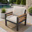 Ensemble de canapé d'extérieur 4 pièces pour 5 personnes, ensemble de conversation pour patio avec coussin amovible et table basse - parfait pour le jardin-1930358630