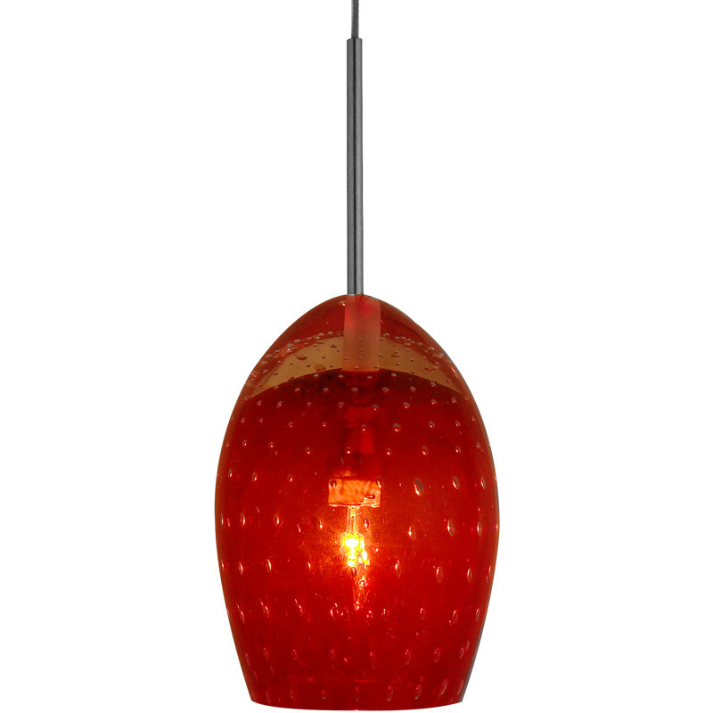 Luminaire suspendu basse tension 1 lumière Galaxy, Rouge, Dôme, transformateur, sans douille