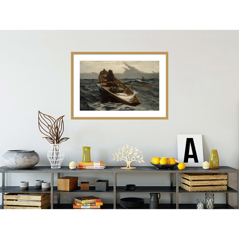 «The Fog Avertissement» par Winslow Homer - impression giclée encadrée, H 28,77 po x l 41,5 po