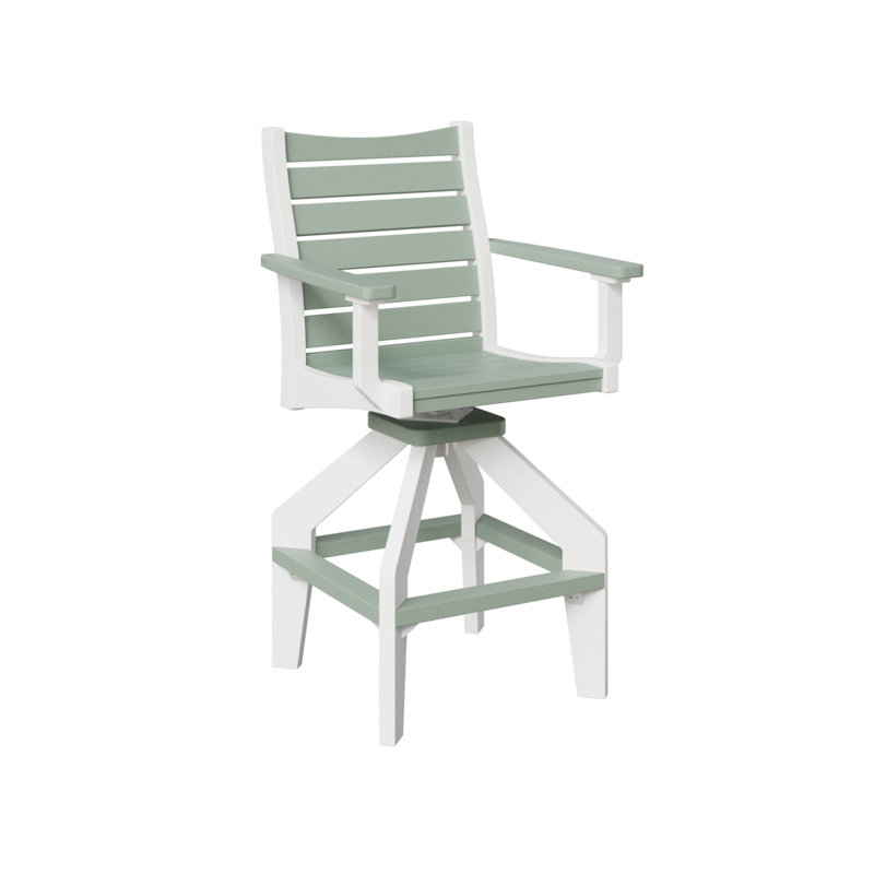 Chaise de bar pivotante Berlin Gardens Bristol, White/Seafoam