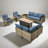 Sorella 11-Piece PE Wicker Outdoor Patio Furniture Set with 54" Propane Fire Pit Table & Solar-Powered Lighting-80390424