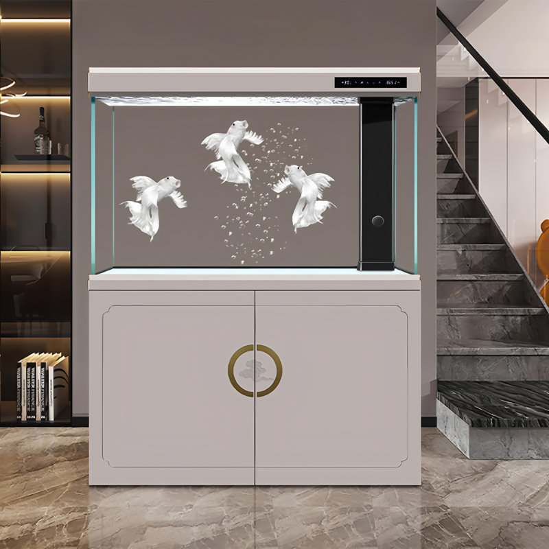 Grand aquarium gris transparent à filtre inférieur